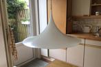 Vintage Deense heksenhoed lamp wit metaal, Huis en Inrichting, Lampen | Hanglampen, Gebruikt, Metaal, Minder dan 50 cm, Ophalen