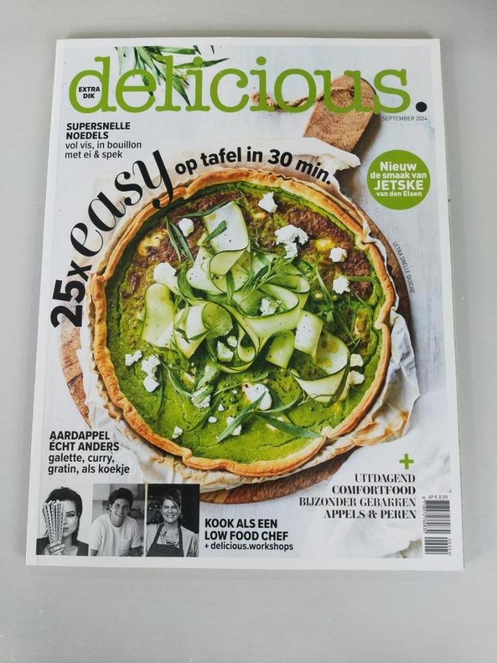 Tijdschrift Delicious - sept. 2024 - koken - eten - voeding, Boeken, Tijdschriften en Kranten, Nieuw, Glossy, Ophalen of Verzenden