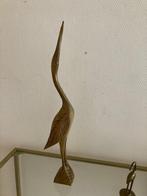 Mid century houten kraanvogel 41 cm hoog mooi gestileerd, Ophalen of Verzenden