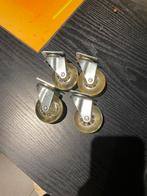 4 x zwenkwiel doorzichtig rubber, Ophalen of Verzenden, Zo goed als nieuw