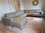 Loungebank U-vorm, grijs/groen, Ophalen, 250 tot 300 cm, 100 tot 125 cm, Hoekbank