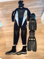 Mares en Scubapro: duikpak, hood, vinnen, schoenen Dames, Watersport en Boten, Duiken, Ophalen of Verzenden, Zo goed als nieuw