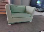 Turquoise fauteuil, Ophalen, 75 tot 100 cm, Zo goed als nieuw, 100 tot 125 cm