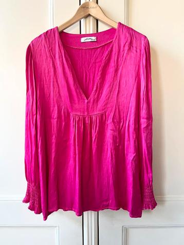 Ambika top/blouse matglans fuchsia roze, One Size beschikbaar voor biedingen