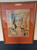 Nefertite, kunstdruk in lijst door Joadoor (75x95 cm.), Huis en Inrichting, Ophalen, Tweedehands, Tweedehands, Tweedehands