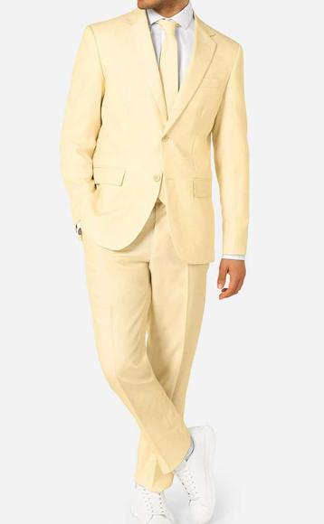 Opposuits Botergeel Trouwpak Maat 48 beschikbaar voor biedingen