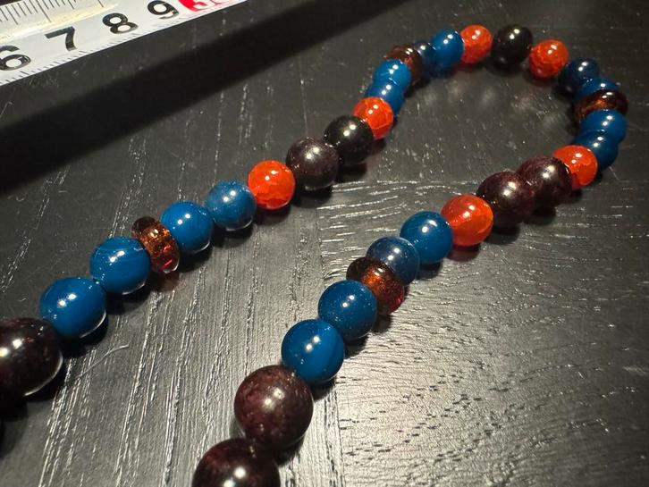 Lapis Lazuli & Barnsteen Kralen, Sieraden, Tassen en Uiterlijk, Armbanden, Nieuw, Overige materialen, Blauw, Met bedels of kralen