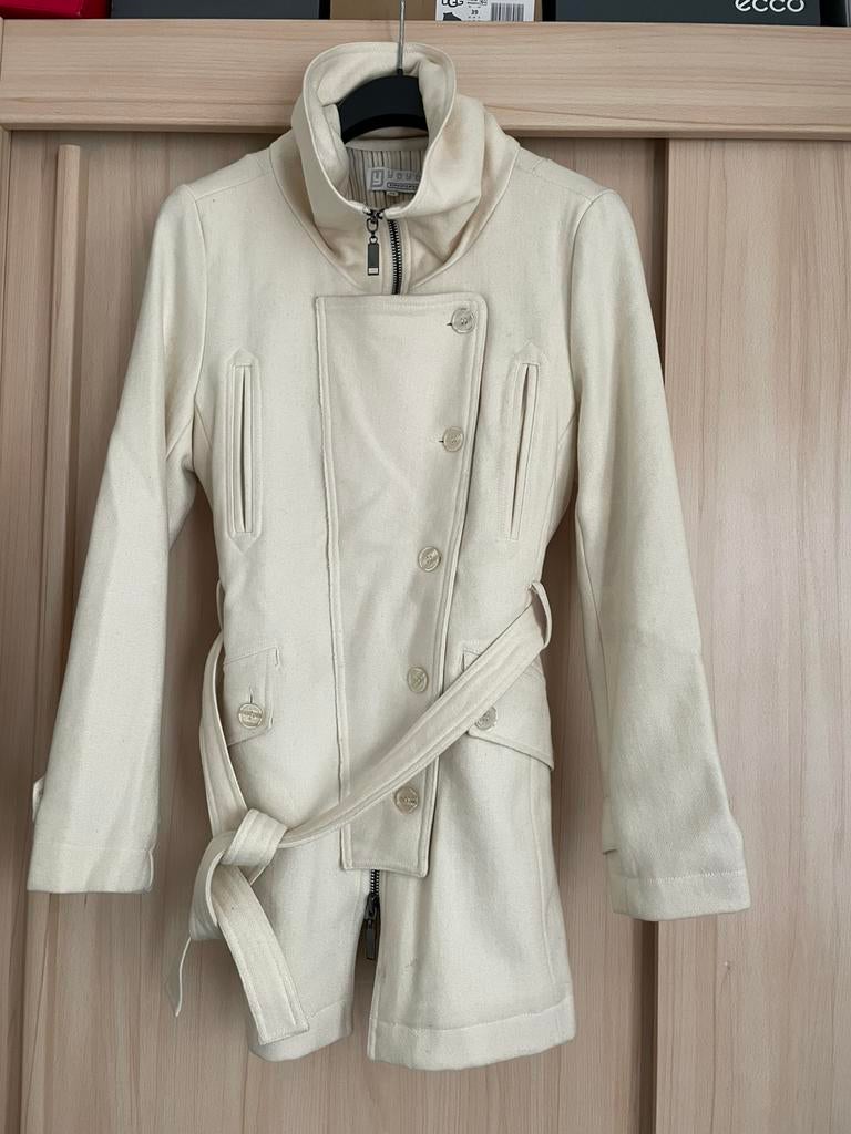 Wollen mantel jas winterjas beige crème yaya 38 40 m, Kleding | Dames, Jassen | Winter, Ophalen of Verzenden, Gedragen, Maat 38/40 (M)