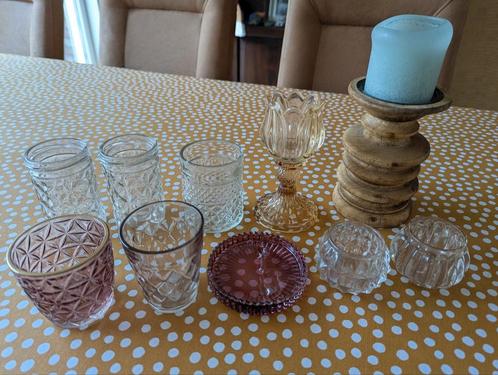 Partij van 10 kaarsenstandaards / waxinelichthouders, Huis en Inrichting, Woonaccessoires | Kandelaars en Kaarsen, Zo goed als nieuw