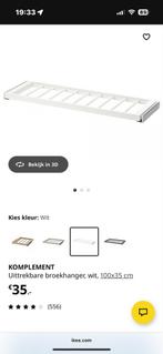 KOMPLEMENT Uittrekbare broekhanger wit 100x35cm, Nieuw, Minder dan 100 cm, 25 tot 50 cm, Overige materialen