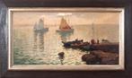 Ben Viegers: schepen bij Concarneau, Antiek en Kunst, Kunst | Schilderijen | Klassiek, Ophalen of Verzenden