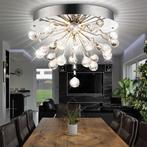 Luxe LED-Plafondlamp Eetkamer Woonkamer Chroom Kristallen, Ophalen of Verzenden, Nieuw