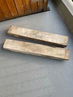 Set van 2 oude houten bielzen, Doe-het-zelf en Verbouw, Hout en Planken, Ophalen, Gebruikt, 50 mm of meer, Balk