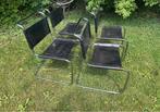 S33 stoelen mart stam/marcel Breuer bauhaus design, Gebruikt, Twee, Zwart, Leer