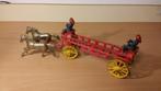 Gietijzeren brandweerwagen paarden. Hubley Kenton. Jaren 50, Antiek en Kunst, Ophalen of Verzenden