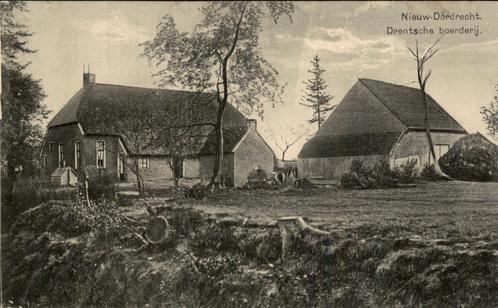 Drentsche boerderij in Nieuw-Dordrecht, Verzamelen, Ansichtkaarten | Nederland, Gelopen, Drenthe, Voor 1920, Ophalen of Verzenden