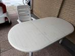 Witte tuintafel met stoel - gratis, Ophalen, Gebruikt, Rechthoekig, Plastic