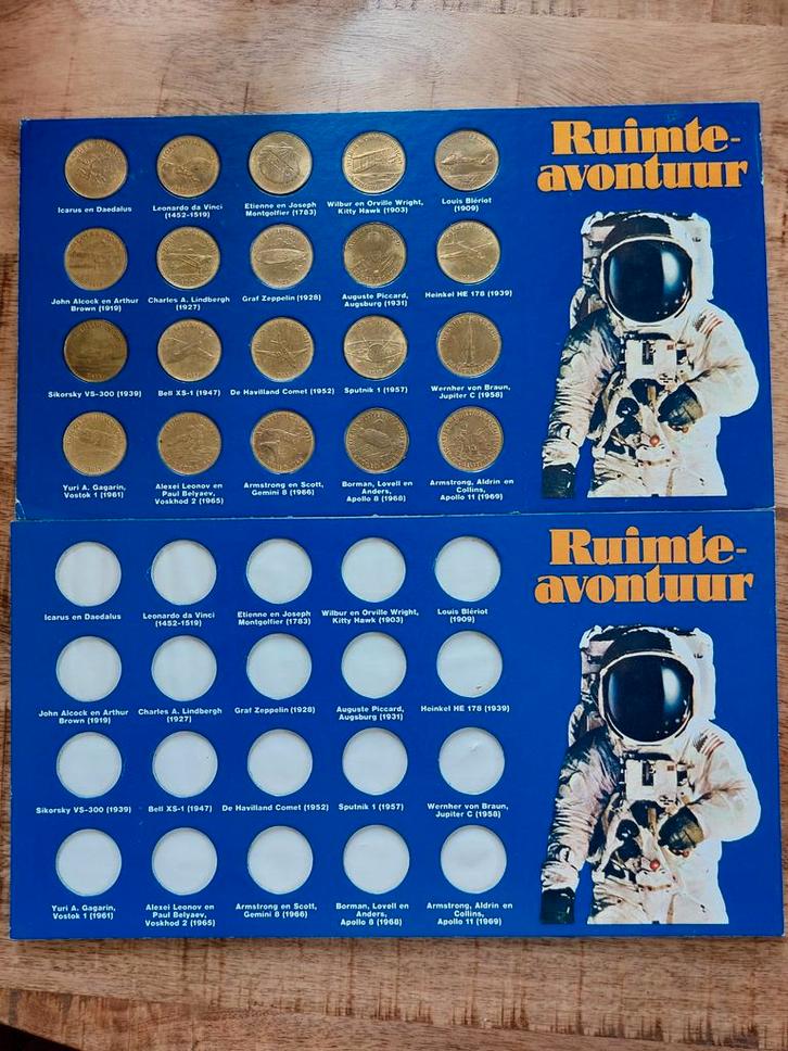 Ruimtevaart Medailles - Complete Set, Postzegels en Munten, Penningen en Medailles, Goud, Buitenland, Ophalen of Verzenden