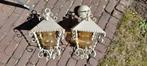 2 antieke lampen wit ijzer, Antiek en Kunst, Ophalen