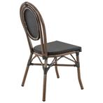 Terrasstoel bamboe look aluminium - Franse stijl, Ophalen of Verzenden, Nieuw, Zwart, Vijf, Zes of meer stoelen