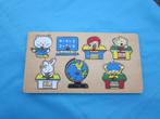 Houten puzzel met 7 stukjes klas / school, Verzenden, Minder dan 10 stukjes, Zo goed als nieuw, Van hout