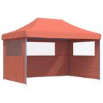 Partytent inklapbaar pop-up met 3 zijwanden terracotta, Tuin en Terras, Partytenten, Partytent, Minder dan 4 meter, Nieuw, Opvouwbaar