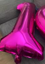 Gratis Ballon cijfer 1 roze al opgeblazen 80cm, Hobby en Vrije tijd, Feestartikelen, Versiering, Zo goed als nieuw, Ophalen, Verjaardag