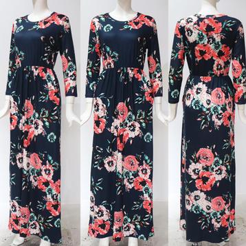 Lange blauwe zomer bloemen jurk boho maxi lengte bohemian beschikbaar voor biedingen