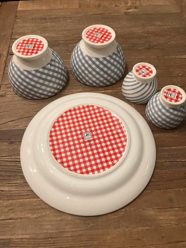 Marieke at home: Bord, Kommen & Kommetjes - Grijs/Lichtblauw, Huis en Inrichting, Keuken | Servies, Gebruikt, Bord(en), Overige stijlen