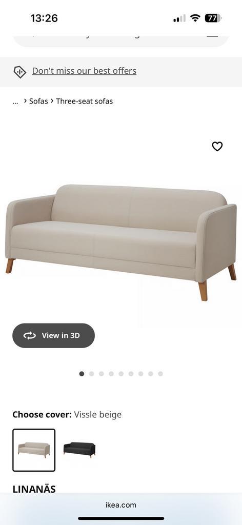 3-Seater Sofa, Huis en Inrichting, Banken | Sofa's en Chaises Longues, Zo goed als nieuw, Driepersoons, Ophalen
