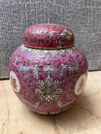 Chinese roze porseleinen Wan Shou Wu Jiang gemberpot, Antiek en Kunst, Ophalen of Verzenden