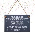 SARAH 50 jaar - zet de botox …… Cadeau Sarah - kado Sara, Ophalen of Verzenden, Nieuw, Versiering, Abraham of Sarah