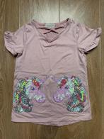 Btween unicorn shirt roze maat 128 | 7, Kinderen en Baby's, Kinderkleding | Maat 128, Gebruikt, Meisje, Btween, Ophalen of Verzenden
