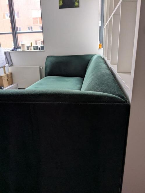 Wehkamp Home 3-zitsbank Meghan groen fluweel, Huis en Inrichting, Banken | Bankstellen, Gebruikt, Rechte bank, Driepersoons, 200 tot 250 cm