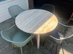 Ronde Tuintafel met 4 Stoelen, Ophalen, Gebruikt, Rond, 75 cm of meer