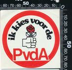 Sticker: PVDA - Ik kies voor de PVDA, Verzamelen, Overige typen, Ophalen of Verzenden, Zo goed als nieuw