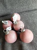 5 glazen kerstballen roze, Diversen, Ophalen of Verzenden, Nieuw