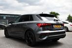 Audi A3 Sportback 30 TFSI S Edition 2022 Incl BTW | Black Op, 65 €/maand, Gebruikt, Euro 6, Leder en Stof
