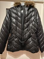 Zwarte gewatteerde jas H&M met bontkraag - Maat 44, H&M, Zwart, Maat 42/44 (L), Ophalen of Verzenden
