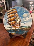Oud decoratief bord met standaard – antiek en uniek, Ophalen of Verzenden