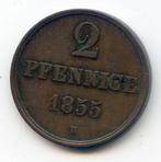 Duitsland Hannover 2 Pfennig 1855, Ophalen of Verzenden, Duitsland