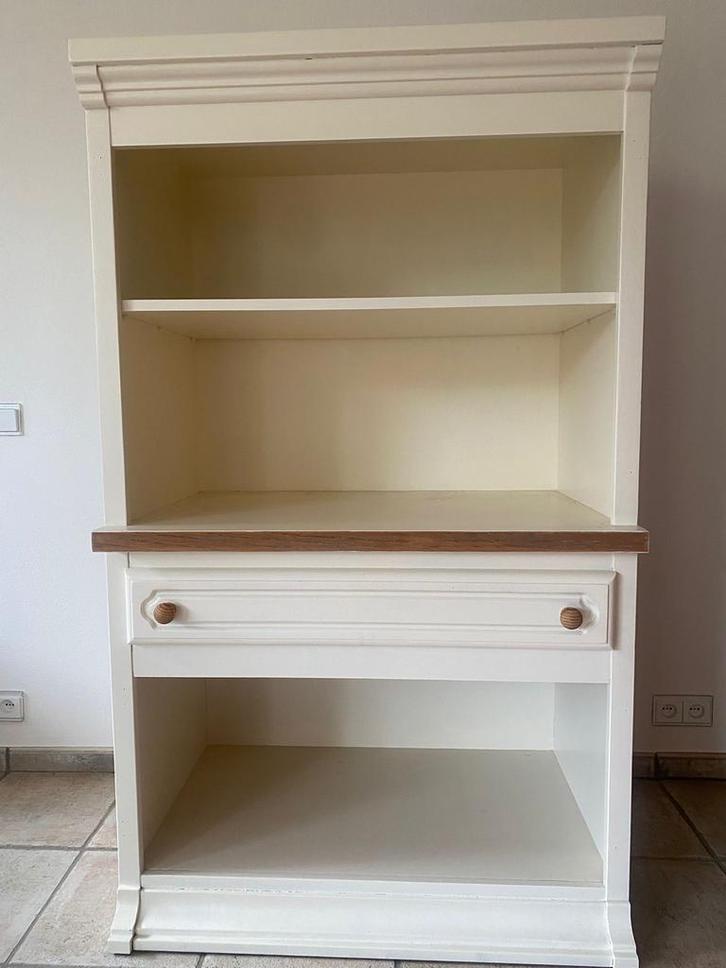 Massief houten kast - Eikenhout - Wit, Huis en Inrichting, Kasten | Boekenkasten, Zo goed als nieuw, 50 tot 100 cm, 150 tot 200 cm