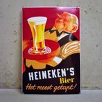 Emaille Reclamebord HEINEKEN BIER Meest Getapt E. Doeve 1990, Verzamelen, Merken en Reclamevoorwerpen, Ophalen of Verzenden, Gebruikt