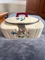 Vintage Opbergpot met Bloemmotief, Ophalen of Verzenden