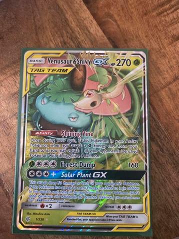 Venusaur & Snivy GX #1 Tag Team beschikbaar voor biedingen