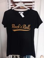 zwart shirt met opdruk in goudkleur maat M/L, Kleding | Dames, T-shirts, Nieuw, Ophalen of Verzenden, Zwart, Korte mouw