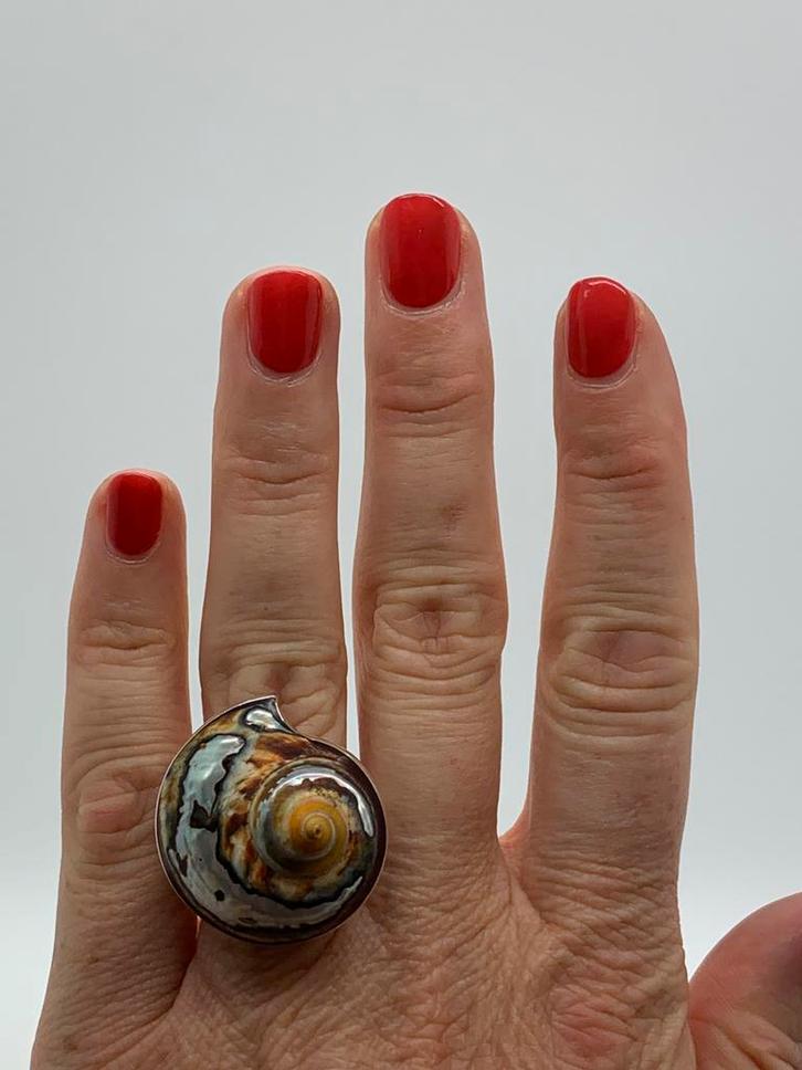 X960 Prachtige zilveren ring slakkenhuis maat 18,25, Sieraden, Tassen en Uiterlijk, Ringen, Dame, 18 tot 19, Zilver, Zilver, Ophalen of Verzenden