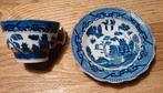 Blue Willow kop en schotel antiek blauw, Ophalen
