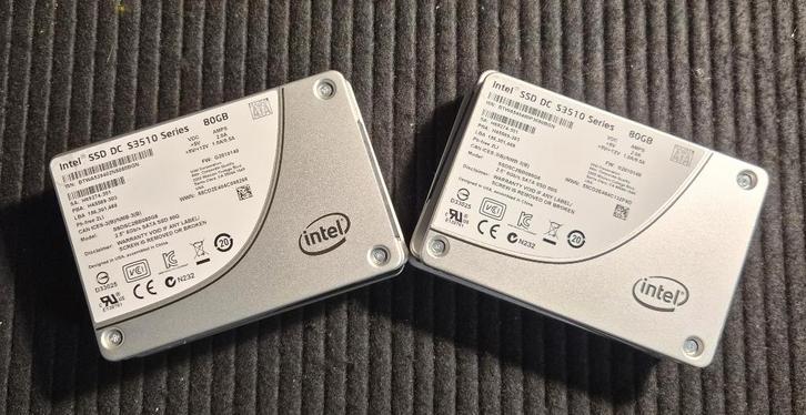 Partij 10X Intel DC S3510 80GB SSD, Computers en Software, Harde schijven, Gebruikt, Laptop, Intern, SSD, SATA, Ophalen of Verzenden