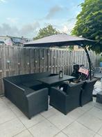 Tuinset diner loungesets parasol parasolvoet, Tuin en Terras, Ophalen, Gebruikt